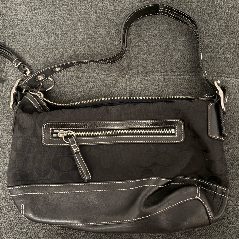 Coach Women’s Shoulder Bag with Silver Accents